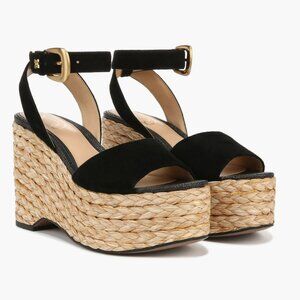 NEW Sam Edelman April Platform Wedge Espadrille Sandal (Women) 9.5M, BLACK